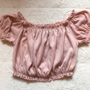 Ruched Off the Shoulder crop top